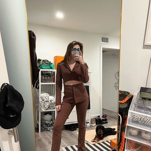 Zara Two Piece Blazer Set with Cutout
